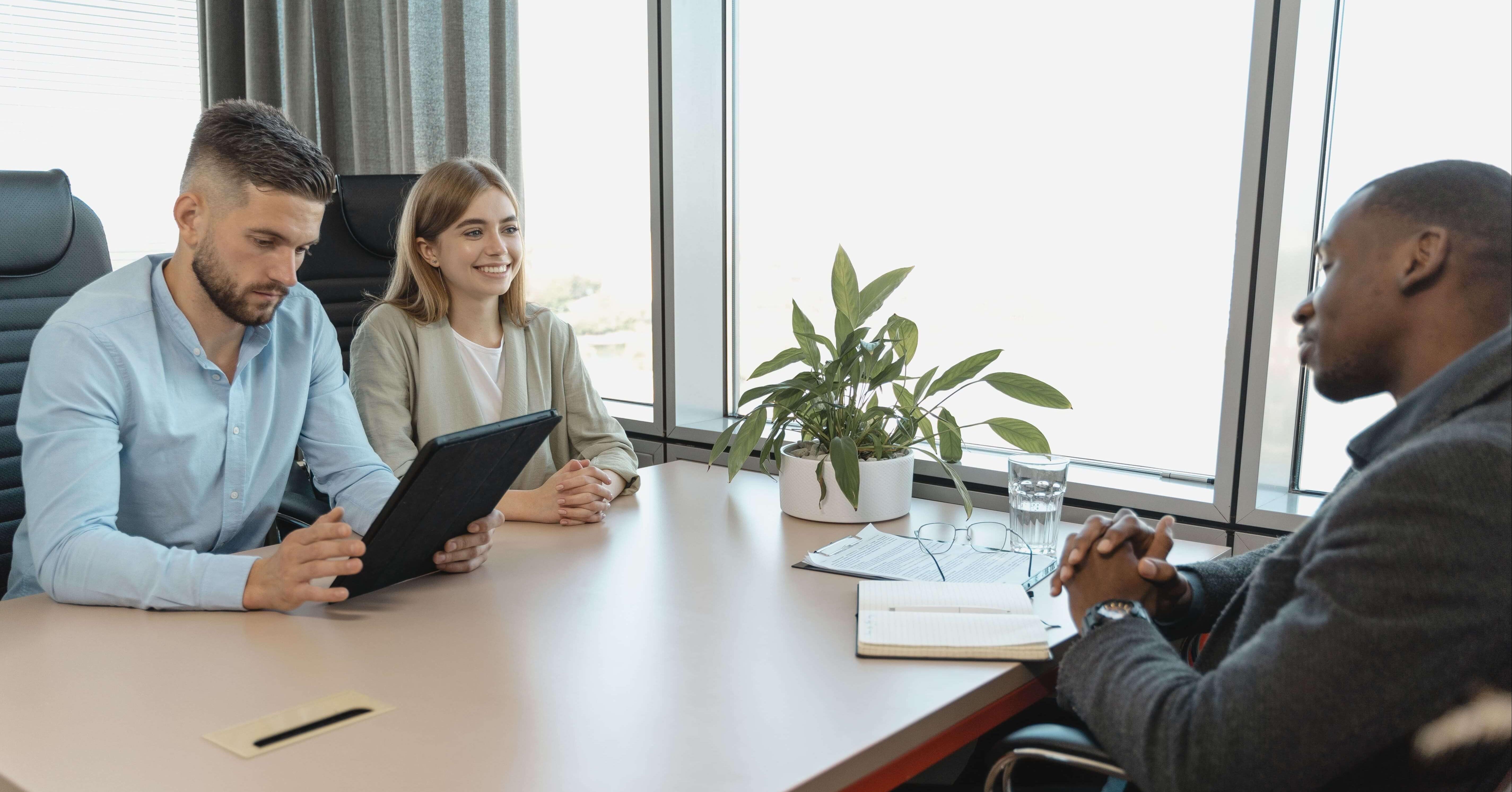 candidate being interviewed for job